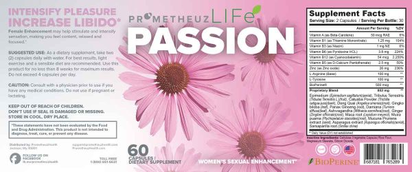 PASSION: Female Enhancement Capsules For Sale - Libido Booster Detail