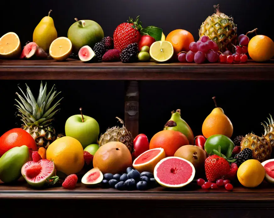 real images of different fruits placed on the table 289640474